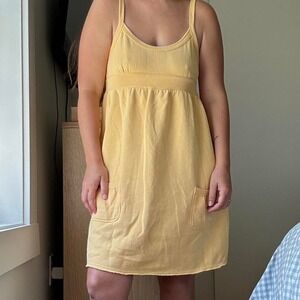 Vintage Abercrombie Creamsicle Yellow Y2K Mini Dress